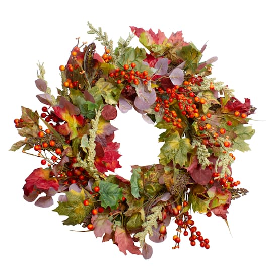 26&#x22; Leaves &#x26; Berries Fall Harvest Wreath